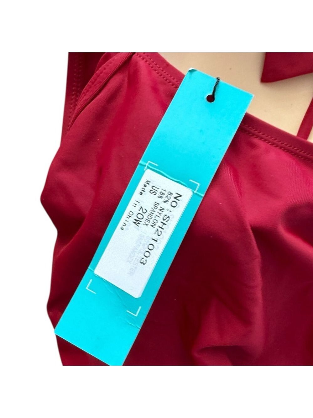 Septangle Red Tankini Swim Set w/ Shorts NWT Size 20W - Picture 7 of 7